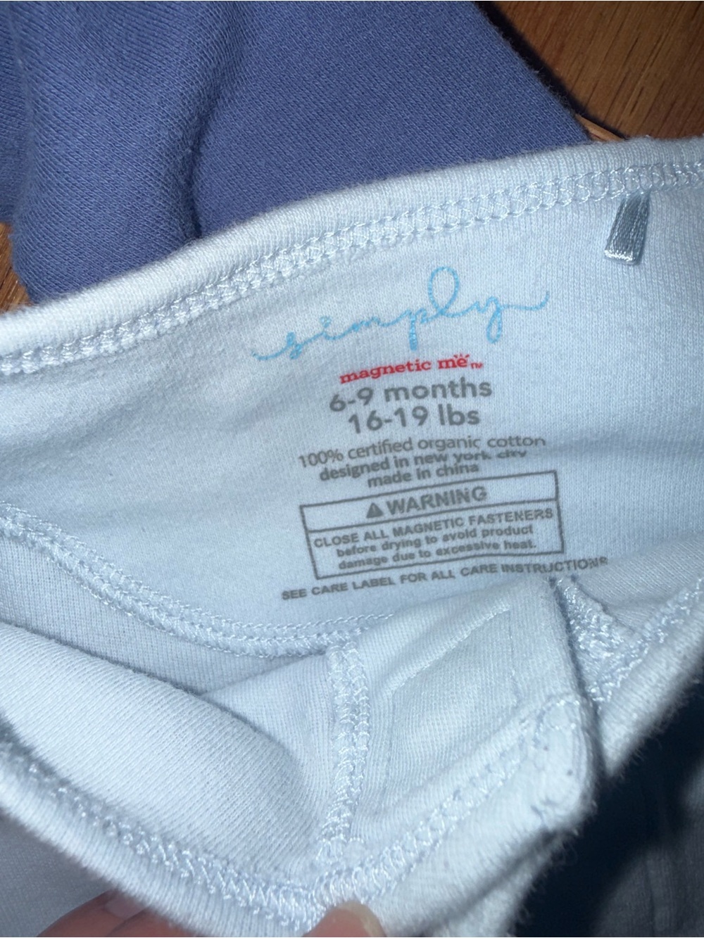 Magnetic Me Baby Long-Sleeve Footed Romper Set - Blue & Light Blue - Picture 3 of 6